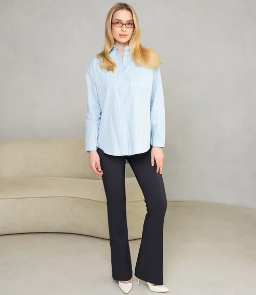 Рубашка #КТ0026, голубой