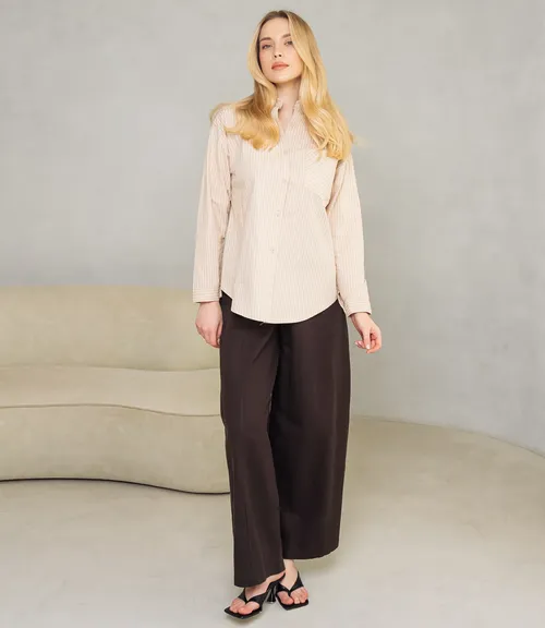 Рубашка #КТ0026, бежевый