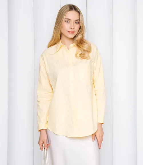 Рубашка #КТ0026, светло-жёлтый