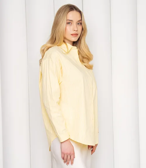 Рубашка #КТ0026, светло-жёлтый