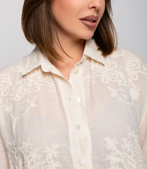 Рубашка #КТ188-30, бежевый