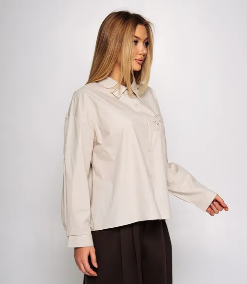 Рубашка #КТ2210 (3), бежево-серый