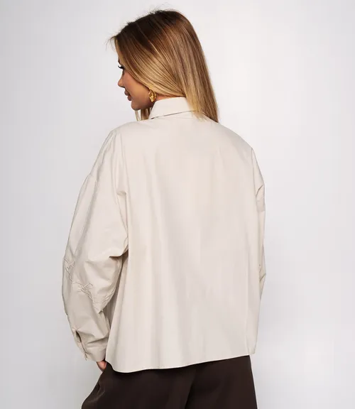 Рубашка #КТ2210 (3), бежево-серый