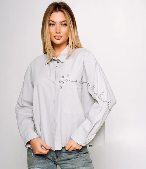 Рубашка #КТ2210 (3), серо-голубой