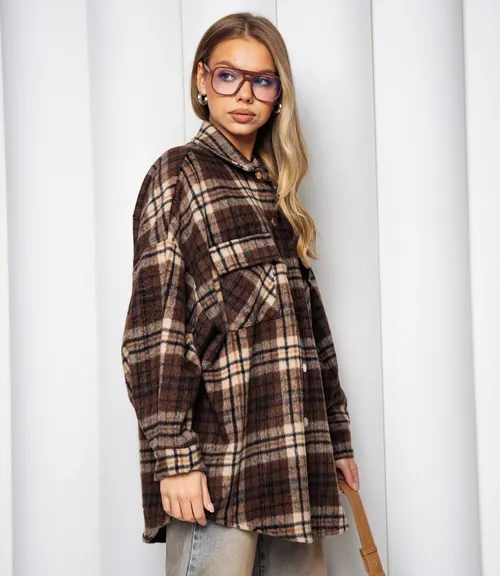 Рубашка #КТ25552, коричневый