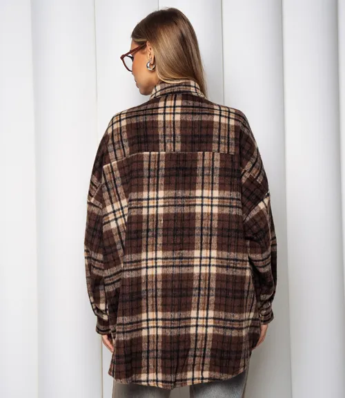 Рубашка #КТ25552, коричневый