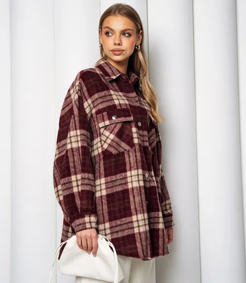 Рубашка #КТ25552, бордовый