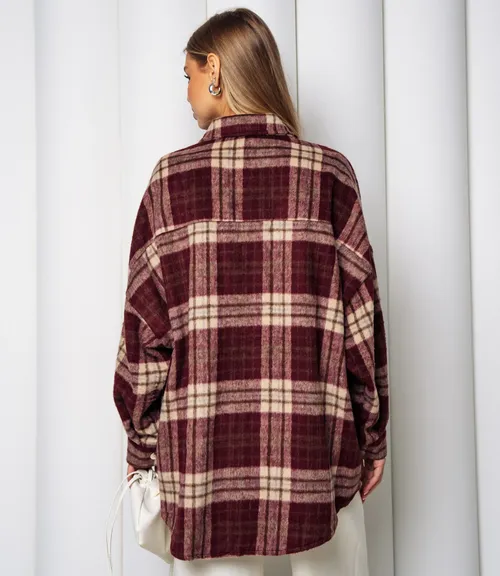 Рубашка #КТ25552, бордовый