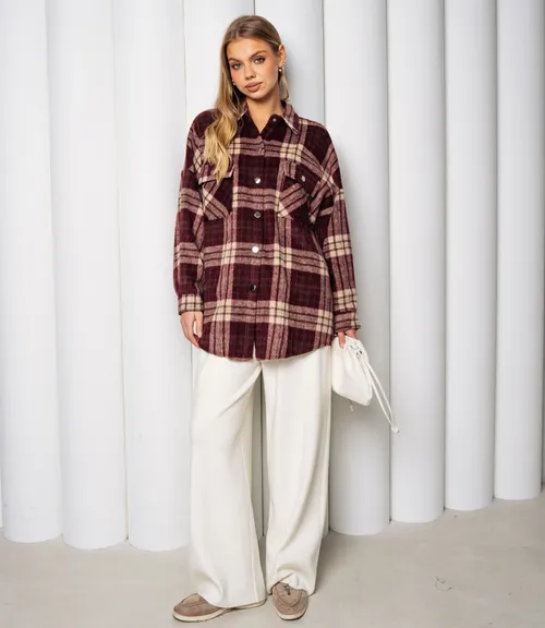 Рубашка #КТ25552, бордовый