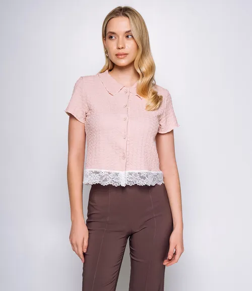 Рубашка #КТ319 (3), пудровый