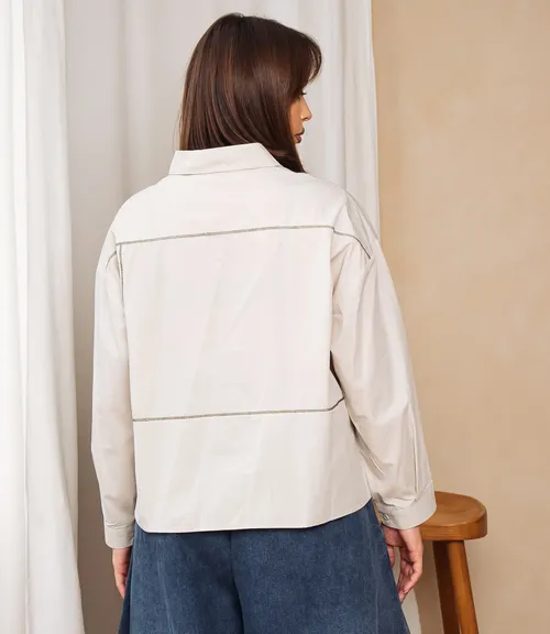 Рубашка #КТ2225 (3), бежево-серый