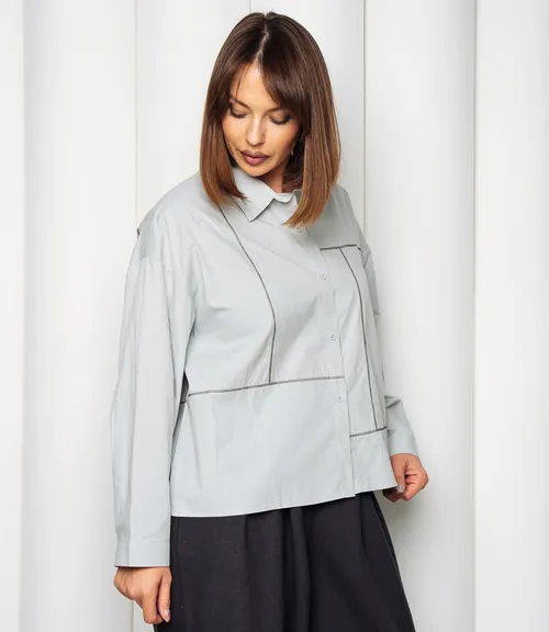 Рубашка #КТ2225 (3), серо-голубой