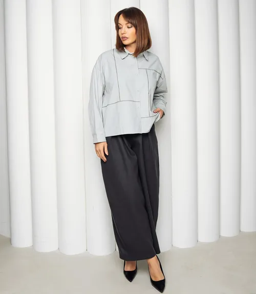 Рубашка #КТ2225 (3), серо-голубой