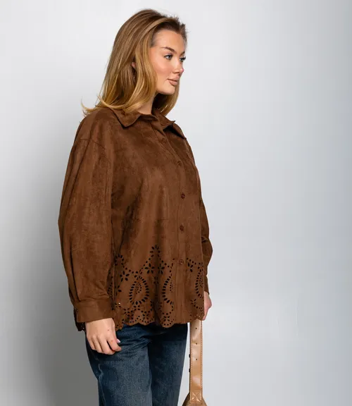 Рубашка #КТ2558, шоколадный