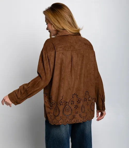 Рубашка #КТ2558, шоколадный