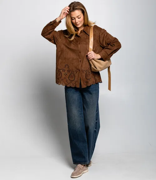 Рубашка #КТ2558, шоколадный