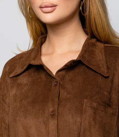 Рубашка #КТ2558, шоколадный