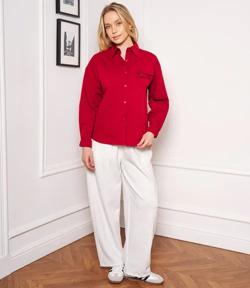 Рубашка #КТ6810 (4), бордовый