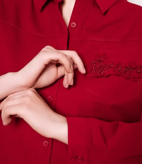 Рубашка #КТ6810 (4), бордовый