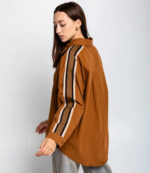 Рубашка #КТ627, коричневый