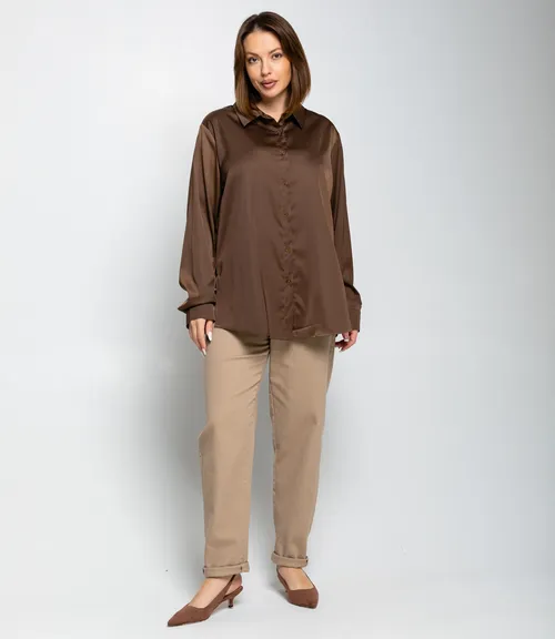 Рубашка #ОКТ085005, коричневый