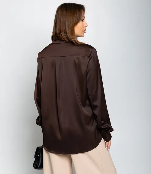 Рубашка #ОКТ085005, шоколадный