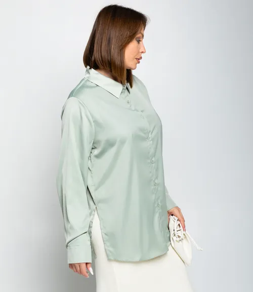 Рубашка #ОКТ085005, ментоловый
