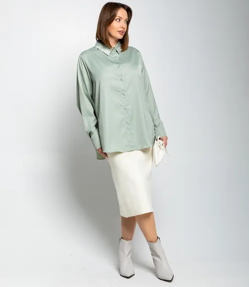 Рубашка #ОКТ085005, ментоловый