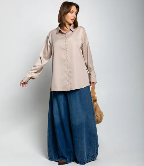 Рубашка #ОКТ085005, бежевый