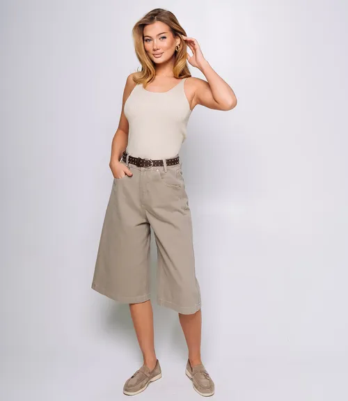 Джинсовые шорты #КТ5035, бежево-серый