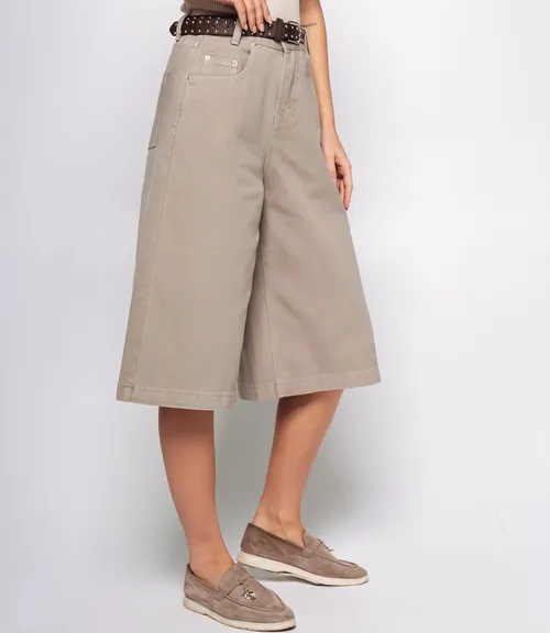 Джинсовые шорты #КТ5035, бежево-серый