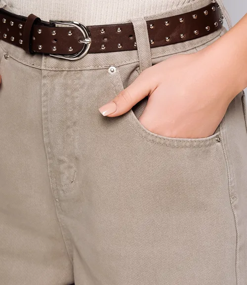 Джинсовые шорты #КТ5035, бежево-серый