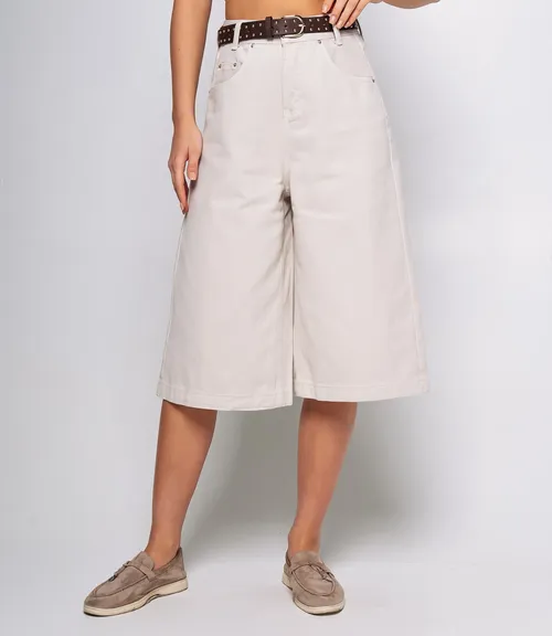 Джинсовые шорты #КТ5035, светло-бежевый