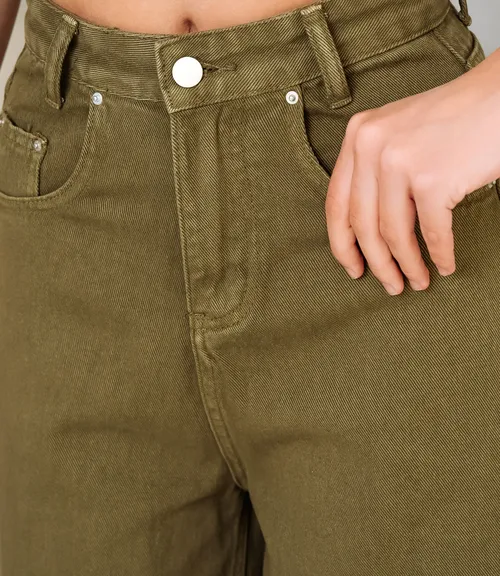 Джинсовые шорты #КТ3256, хаки