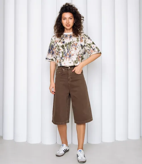 Джинсовые шорты #КТ3256, коричневый