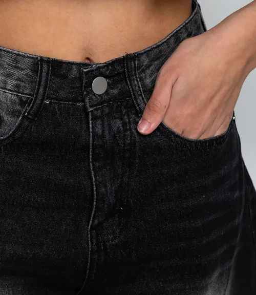 Джинсовые шорты #КТ7781 (1), чёрный