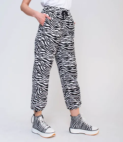 Спортивные брюки #КТ918, чёрный,белый - фото 2