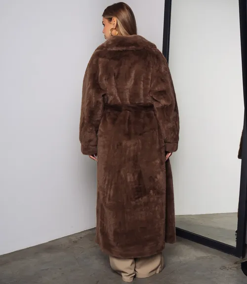 Шуба #КТ5099, коричневый