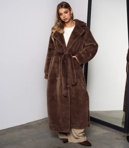 Шуба #КТ5099, коричневый