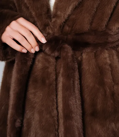 Шуба #КТ5099, коричневый