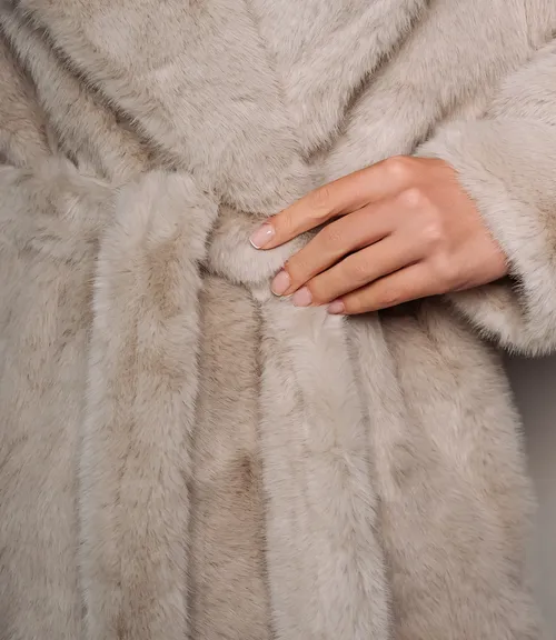 Шуба #КТ5099, бежевый