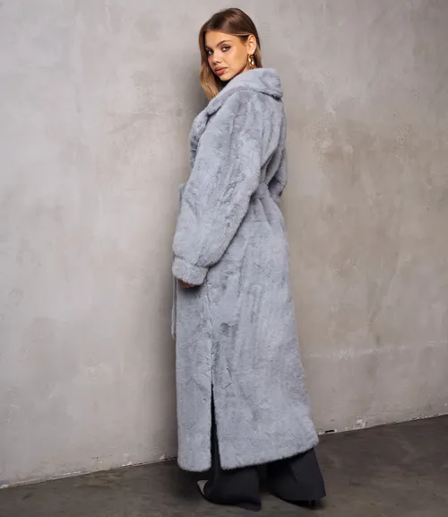 Шуба #КТ5099, серый