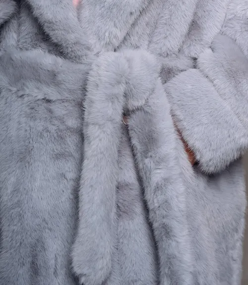 Шуба #КТ5099, серый