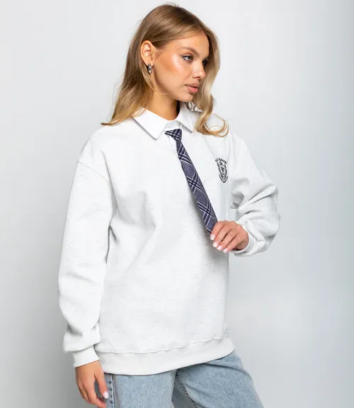 Свитшот #КТ760, светло-серый меланж