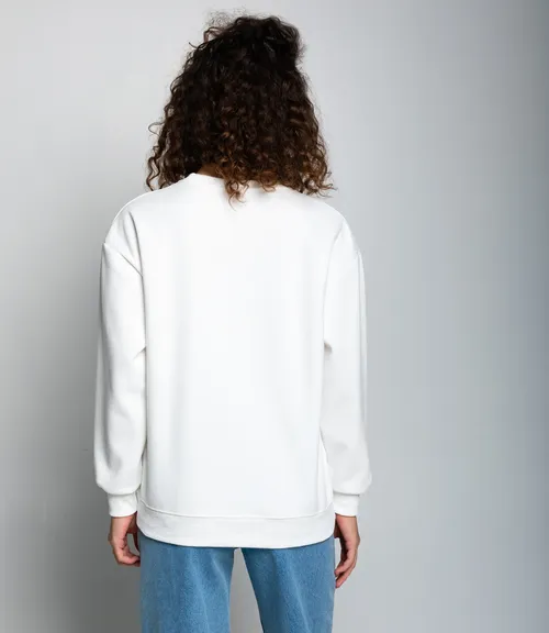 Свитшот #КТ1709, белый 