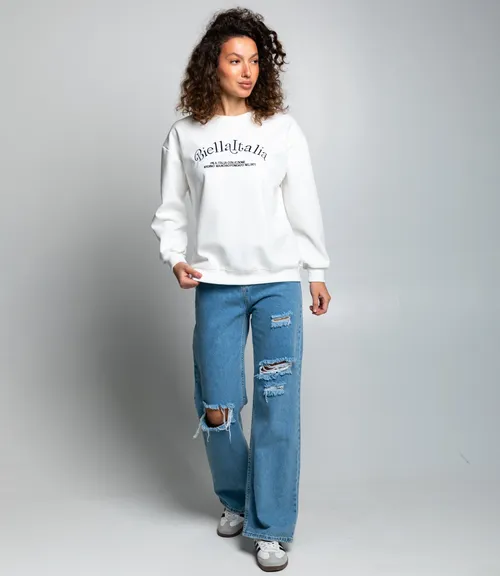 Свитшот #КТ1709, белый 