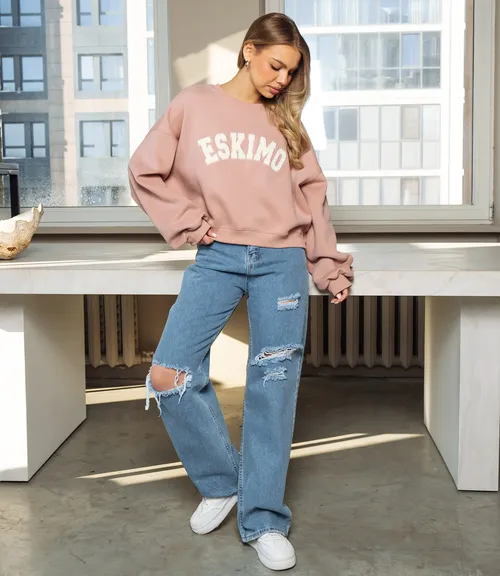 Свитшот #КТ2928, пыльная роза 