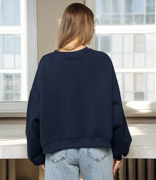 Свитшот #КТ2928, тёмно-синий 