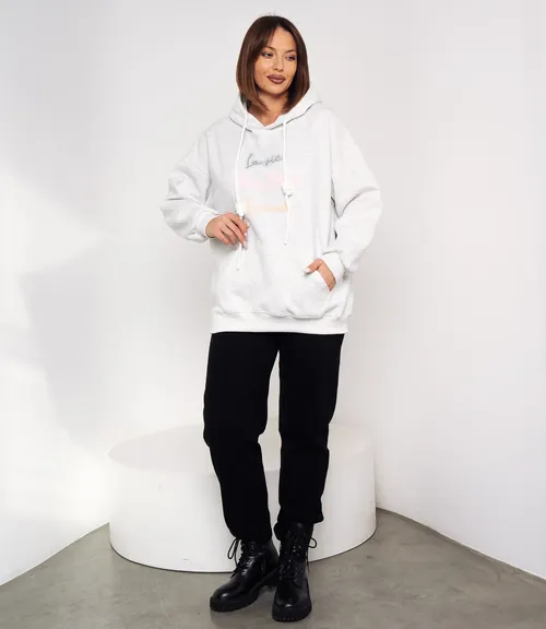 Худи #КТ3628 (1), светло-серый меланж