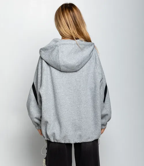 Толстовка #КТ5993, серый меланж